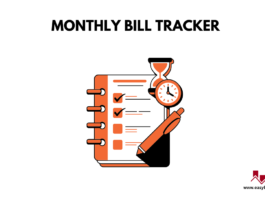 monthly bill tracker template free pdf